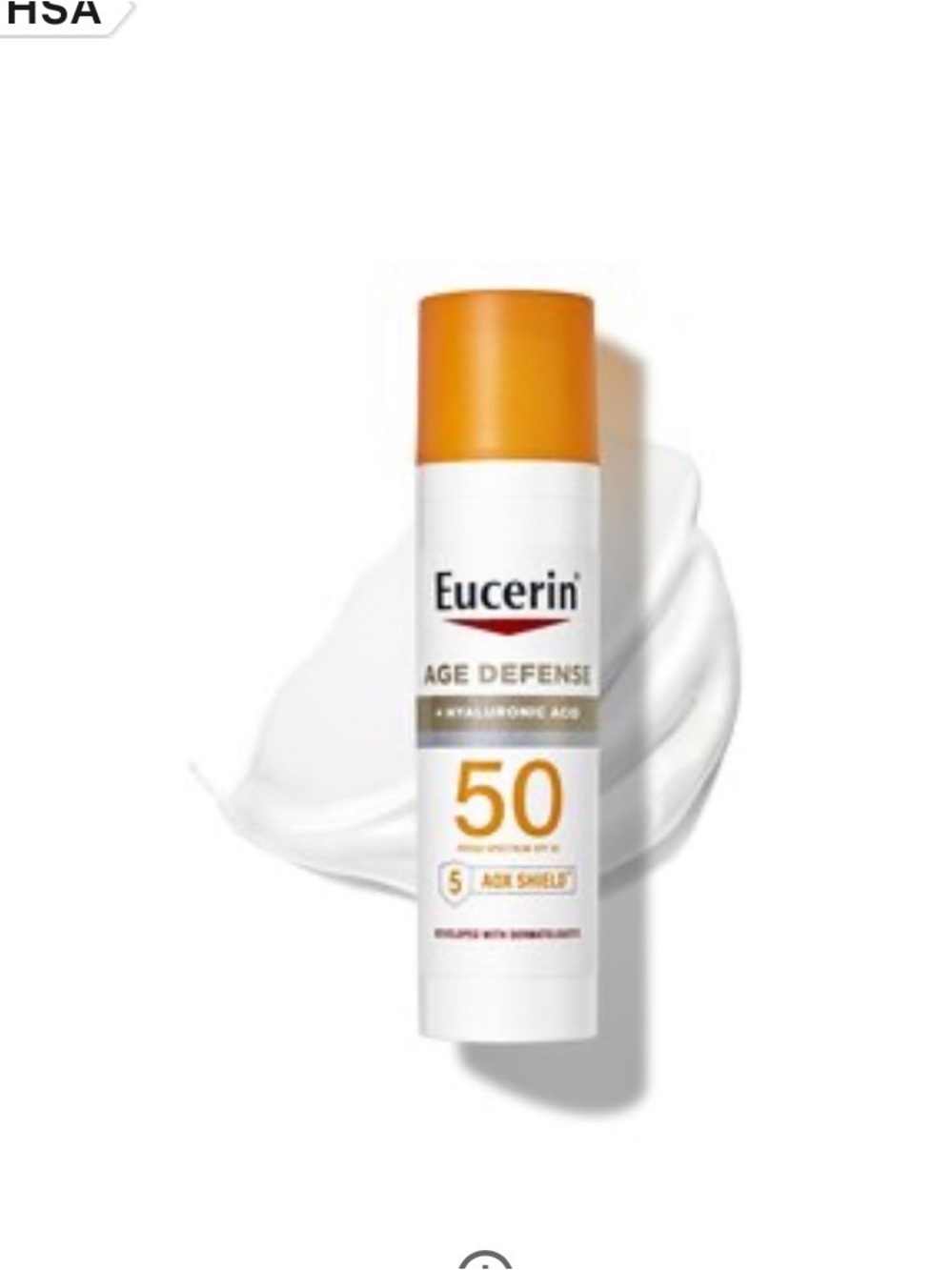 Eucerin Age Defense SPF 50 Sunscreen- Broad Spectrum Protection.